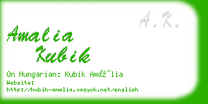 amalia kubik business card